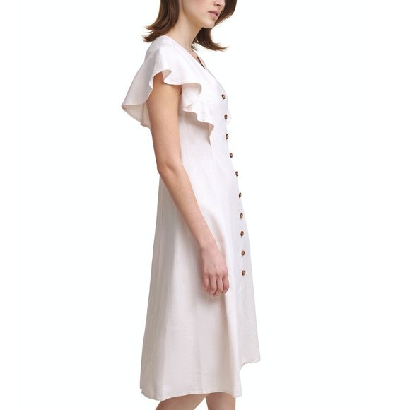 Calvin Klein Flutter-Sleeve Midi Dress - Picture 3 of 3